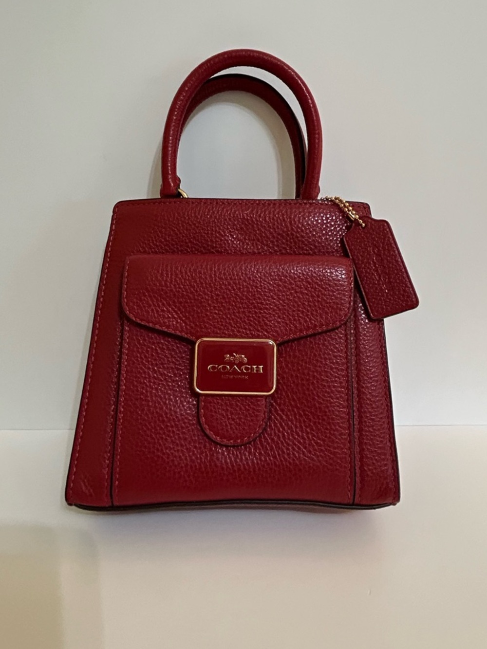 COACH Mini Pepper Red Leather  Crossbody Satchel Handbag - Picture 7 of 13